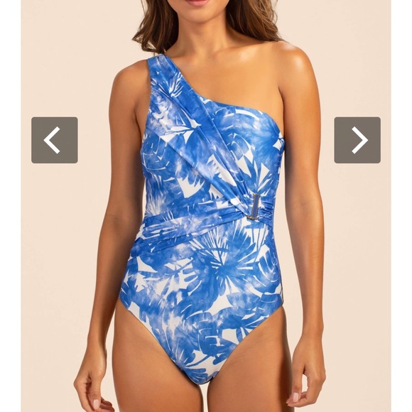 Trina Turk Women's Standard Basque Asymmetrical One
Piece Size 10 - Picture 2 of 12